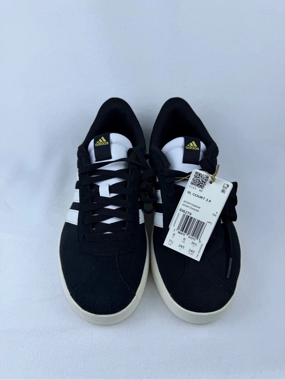 NWT Adidas VL Court 3.0 Sneakers – Black & White – Women’s Size 7.5